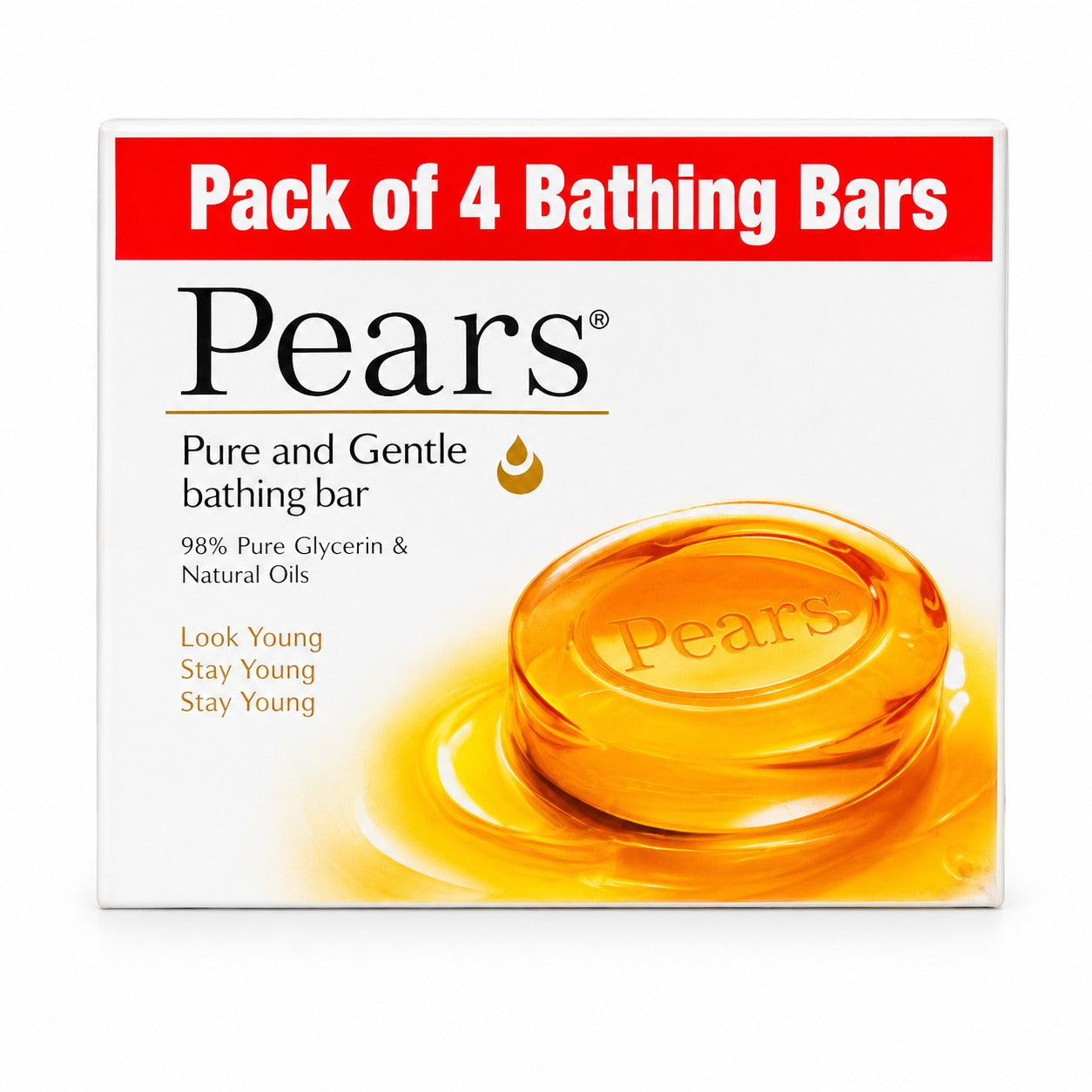 Pears Pure Glycerin Bath Soap – Soft & Healthy Skin | Pack of 4