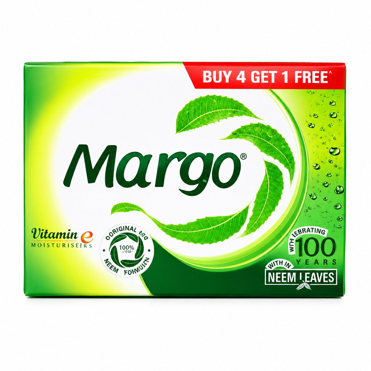 Margo Neem Bathing Soap with Vitamin E – Pack Offer (Buy 4 Get 1 Free)